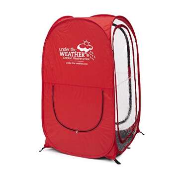 WeatherPod® The Original Shark Tank MyPod™ Small 1-Person Pop-Up Pod - Stay Warm, Dry, and Out of The Sun - Weather Pod for Sports, Rain, or Wind - Simple to Set Up and Tear Down - (Red)