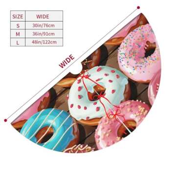 Christmas Tree Skirt 48" Soft Xmas Tree Skirt Mats Plush Christmas Decorations Donuts Xmas Tree Cover Skirts Base Mat for Holiday Christmas Indoor Outdoor Party Decor