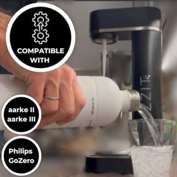 Fizzit Spärklï Carbonated Water Soda Maker with Stainless Steel Bottle Included,Dishwasher Safe (White Stainless Bottle)