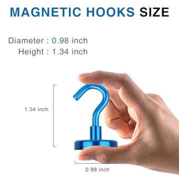LOVIMAG Cruise Must Haves, 80Lb Magnet Hooks, Blue Cruise Magnets for Door, Classroom Must Haves, Tr...