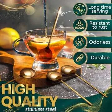 5" Gold Coffee Spoons 8Pcs 5.25" - Gold Tea Spoons Small Coffee Spoons for Coffee Bar - Espresso Spoons Dessert Spoons for Tea - Coffee Stirring Spoon 5 in Small Gold Spoons for Coffee Small Spoons