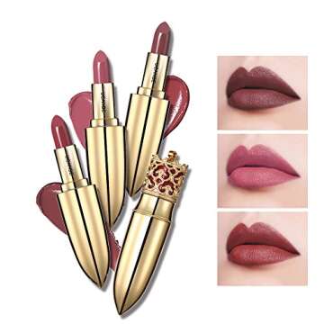 UCANBE Matte Lipstick Velvet Color Long Wear Lipstick Waterproof Makeup Cosmetics (Set of 4)