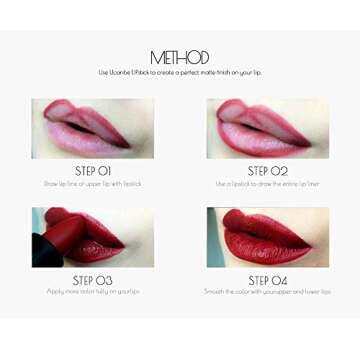 UCANBE Matte Lipstick Velvet Color Long Wear Lipstick Waterproof Makeup Cosmetics (Set of 4)
