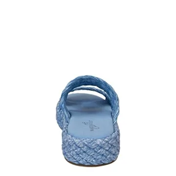naked Feet Women's SANTORINI Espadrille Sandal, LIGHT BLUE, 7.5