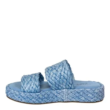 naked Feet Women's SANTORINI Espadrille Sandal, LIGHT BLUE, 7.5
