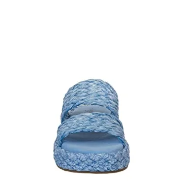 naked Feet Women's SANTORINI Espadrille Sandal, LIGHT BLUE, 7.5