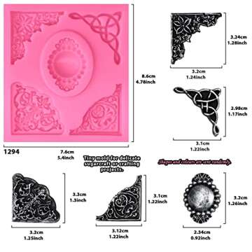 Funshowcase Cameo with Curlicues Scroll Fondant Silicone Mold for Sugarcraft, Cake Decoration, Cupca...