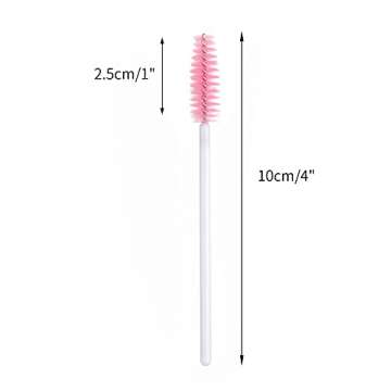 100PCS Disposable Eyelash Mascara Brushes Wands Applicator Eyebrow Brush, Eyelash Extension Supplies(White)