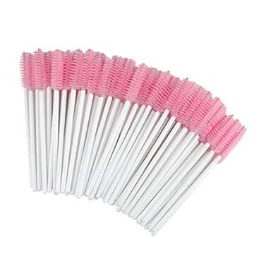 100PCS Disposable Eyelash Mascara Brushes Wands Applicator Eyebrow Brush, Eyelash Extension Supplies(White)