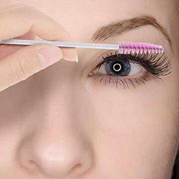 100PCS Disposable Eyelash Mascara Brushes Wands Applicator Eyebrow Brush, Eyelash Extension Supplies(White)