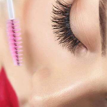 100PCS Disposable Eyelash Mascara Brushes Wands Applicator Eyebrow Brush, Eyelash Extension Supplies(White)