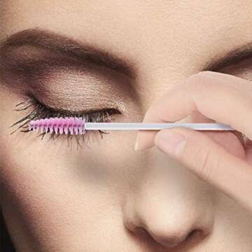 100PCS Disposable Eyelash Mascara Brushes Wands Applicator Eyebrow Brush, Eyelash Extension Supplies(White)