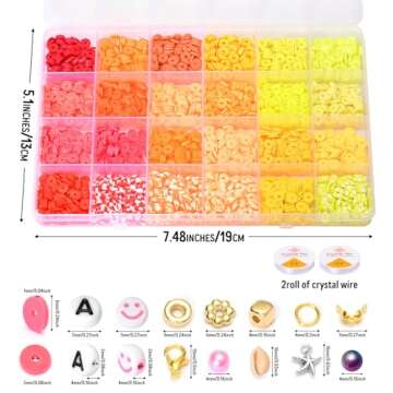 Ilootm Friendship Bracelet Kit, 16800pcs, 96 Colors Polymer Clay Beads & 24 Colors Glass Seed Beads, 400 Letters Beads，Bracelet Making Kit for DIY Jewelry Making&Friendship Bracelet Making