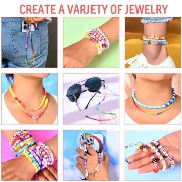 Ilootm Friendship Bracelet Kit, 16800pcs, 96 Colors Polymer Clay Beads & 24 Colors Glass Seed Beads, 400 Letters Beads，Bracelet Making Kit for DIY Jewelry Making&Friendship Bracelet Making