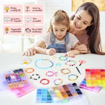 Ilootm Friendship Bracelet Kit, 16800pcs, 96 Colors Polymer Clay Beads & 24 Colors Glass Seed Beads, 400 Letters Beads，Bracelet Making Kit for DIY Jewelry Making&Friendship Bracelet Making