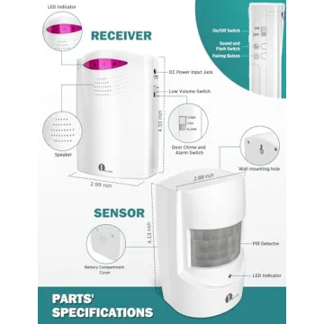 1000 FT Wireless Driveway Alarm System with Motion Sensor