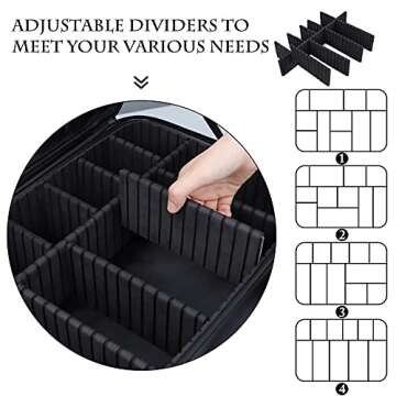 Oewoer Professional Travel Makeup Case 16.5 Inches Large Make Up Bag Cosmetic Train Case Portable Ar...