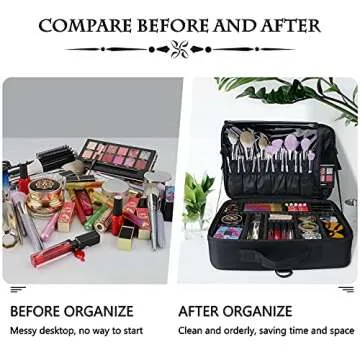 Oewoer Travel Makeup Case - Large Capacity & Portable