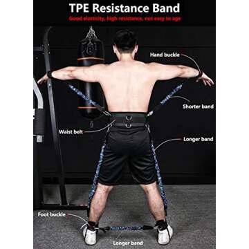 SFEEXUN Boxing Resistance Bands Set for Speed and Agility, Workout Band Ankle Exercise Bands Legs An...