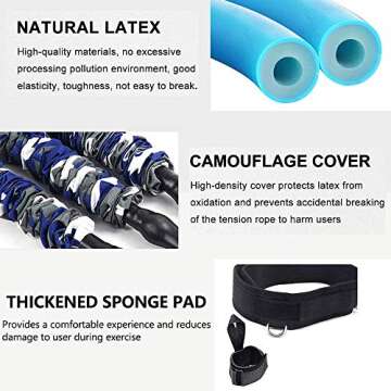 SFEEXUN Boxing Resistance Bands Set for Speed and Agility, Workout Band Ankle Exercise Bands Legs Ankle Straps for Resistance Training Enhance Explosive Power (Green-300lbs)