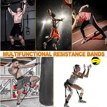 SFEEXUN Boxing Resistance Bands Set for Speed and Agility, Workout Band Ankle Exercise Bands Legs Ankle Straps for Resistance Training Enhance Explosive Power (Green-300lbs)