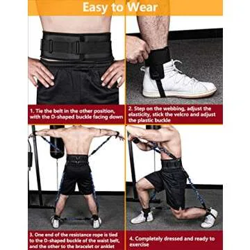 SFEEXUN Boxing Resistance Bands Set for Speed and Agility, Workout Band Ankle Exercise Bands Legs Ankle Straps for Resistance Training Enhance Explosive Power (Green-300lbs)