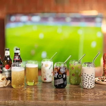 Stunning 8pcs Glasses with Straws Set for All Drinks