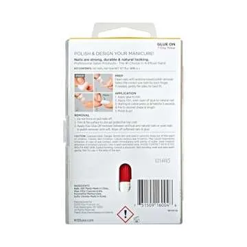 KISS 100 Full Cover Fake Nails Manicure Kit, 10 Sizes, 5 Manicures, Medium Length, Active Oval, 100 Nails