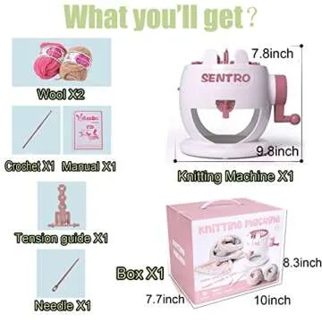 Knitting Machine,Rotating Double Knit Loom, 22 Needles Knitting Machine with Plain/Tube Weave Conversion Key, Smart Weaving Loom Round Knitting Ioom Machine for DIY Scarf Hat Sock