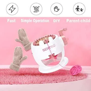 Knitting Machine,Rotating Double Knit Loom, 22 Needles Knitting Machine with Plain/Tube Weave Conversion Key, Smart Weaving Loom Round Knitting Ioom Machine for DIY Scarf Hat Sock