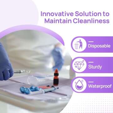 JMU 125 Pack Dental Bibs, 3-Ply Purple Dental Bibs Disposable,13" x 18" Dentist Bibs Medical Tray Co...