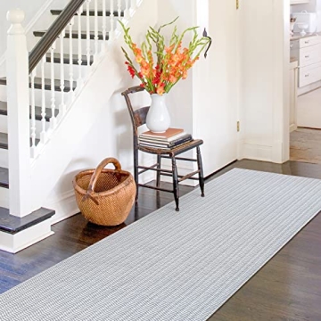 KOZYFLY Light Grey Braided Runner Rug for Easy Care