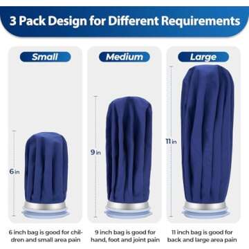Ice Pack for Injuries Reusable: Ohuhu 3 Packs Ice Cold Packs Ice Bag Hot Water Hot & Cold Therapy Pa...