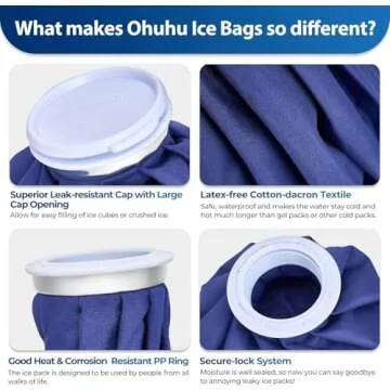 Ice Pack for Injuries Reusable: Ohuhu 3 Packs Ice Cold Packs Ice Bag Hot Water Hot & Cold Therapy Pain Relief for Knee Leg Injury No-Leak Breathable Waterproof Ice Bags 3 Sizes 6"/9"/11", Blue