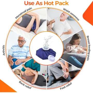 Ice Pack for Injuries Reusable: Ohuhu 3 Packs Ice Cold Packs Ice Bag Hot Water Hot & Cold Therapy Pain Relief for Knee Leg Injury No-Leak Breathable Waterproof Ice Bags 3 Sizes 6"/9"/11", Blue