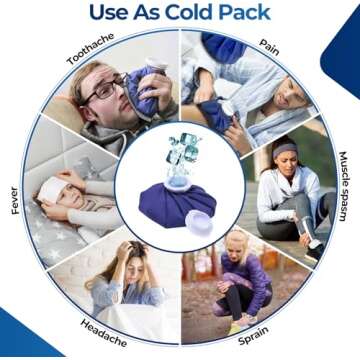 Ice Pack for Injuries Reusable: Ohuhu 3 Packs Ice Cold Packs Ice Bag Hot Water Hot & Cold Therapy Pain Relief for Knee Leg Injury No-Leak Breathable Waterproof Ice Bags 3 Sizes 6"/9"/11", Blue