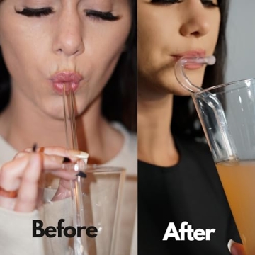 Lipzi Glass Anti Wrinkle Drinking Straws - Eco-Friendly Reusable