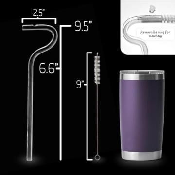 Lipzi Glass Anti Wrinkle Drinking Straws - Eco-Friendly Reusable