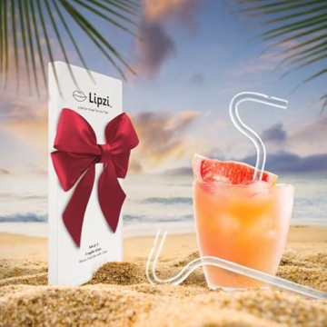 Lipzi Glass Anti Wrinkle Drinking Straws - Eco-Friendly Reusable