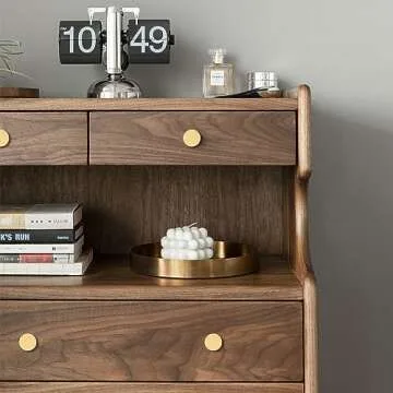 RZDEAL 6pcs Solid Brass Cabinet Knobs Pulls Cabinet Drawer Dresser Gold Knobs Modern Handles Knobs(1"x1"/25mmx25mm),Brushed Brass Finish