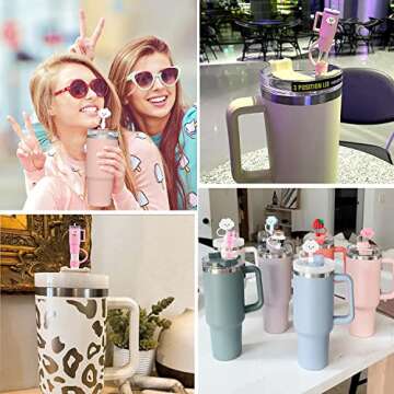 GLBEAR Straw Cover for Stanley Cup,6Pcs Cloud Straw Covers Compatible with Stanley 30&40 Oz Tumbler ...