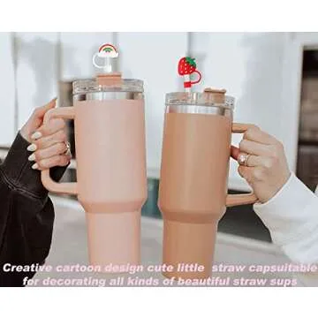 GLBEAR Straw Cover for Stanley Cup,6Pcs Cloud Straw Covers Compatible with Stanley 30&40 Oz Tumbler with Handle,Silicone Straw Topper Accessories