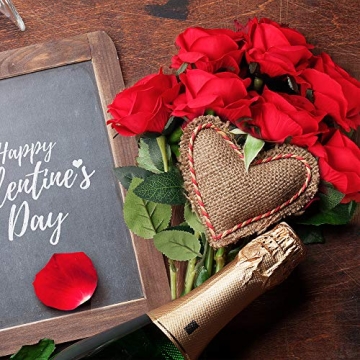 Mocoosy Red Roses: 12PCS Silk Flowers for Wedding Decor