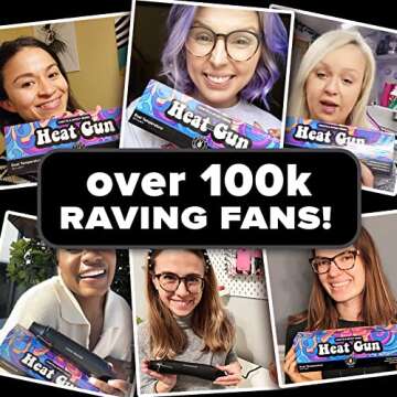 Craft Heat Gun for Crafts, 2-Speed 300W Mini Hot Air Torch Tool for Resin, Polymer Clay, Candle Making, Shrink Wrapping, Embossing, Epoxy Painting, Tumblers, and Bubble Busting in Art Projects