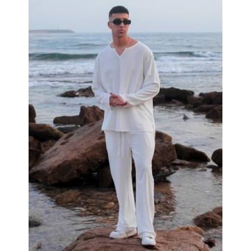 Stylish COOFANDY Men's Linen Beach Pants for Summer Comfort