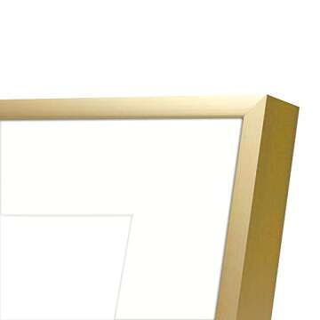 Frametory, 8x8 Gold Aluminum Picture Frame - Set of 2 - Ideal for Displaying 4x4 Photos with Mat or 8x8 Without Mat - Real Glass Front - Simple Gallery Wall Frames for Art Prints and Posters