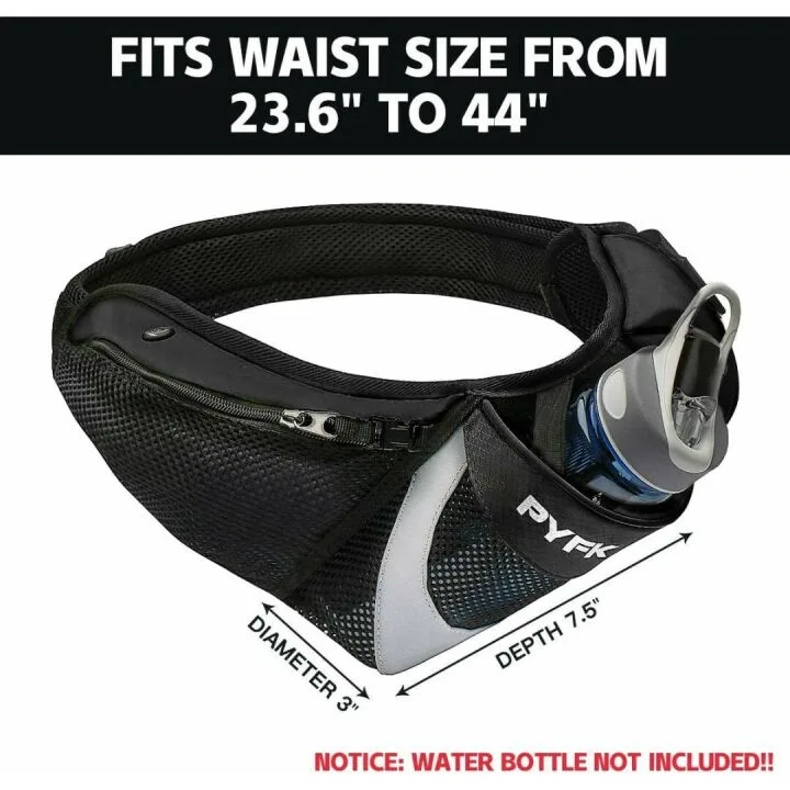 PYFK Reflective Running Belt with Bottle Holder