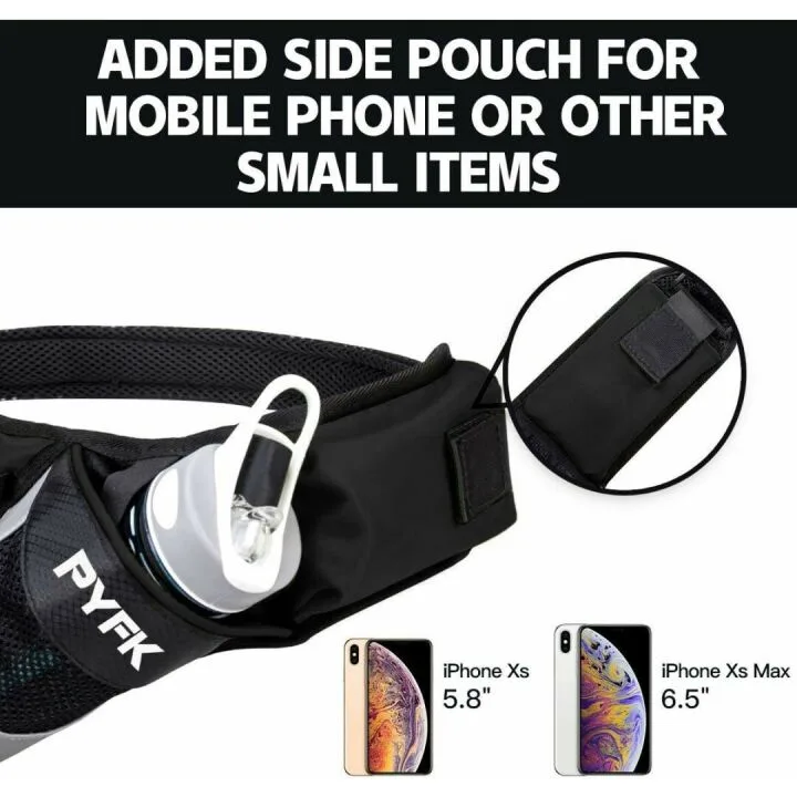 PYFK Reflective Running Belt with Bottle Holder