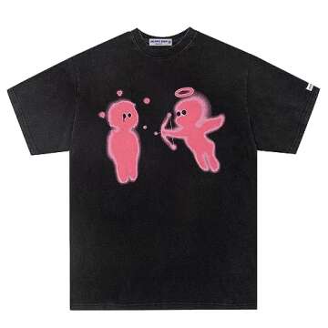 Aelfric Eden Mens Graphic Tees Cupid’s Love Arrow Oversized Tshirt Print Unisex Tee Y2K Causal Str...
