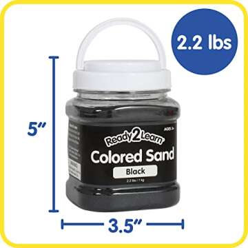 READY 2 LEARN Colored Sand | Black | 2.2 lbs | Play Sand for Kids | Perfect for Arts and Crafts, Sen...